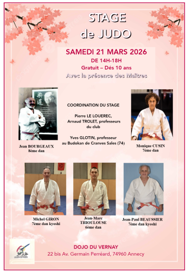 Une vignette représentant l'affiche de présentation du stage de judo